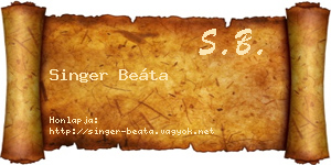 Singer Beáta névjegykártya
